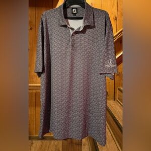 Footjoy Sapelo Hammock Golf Club Gray Flag Pole Mens XXL Polyester Polo Shirt
